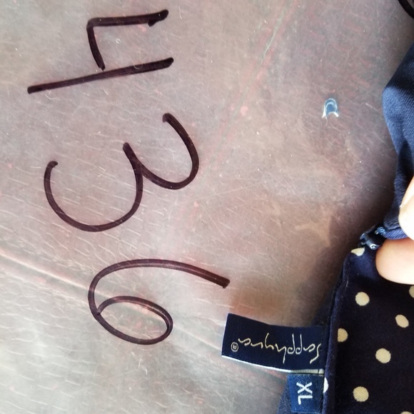 Sapphyra Navy Blue Polka Dot Retro Flare Dress - Picture 7 of 8